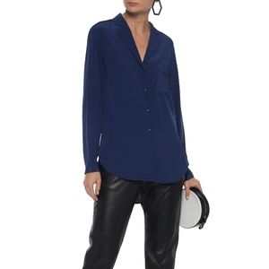 Rag & Bone Alyse Silk Button-Down Shirt Large